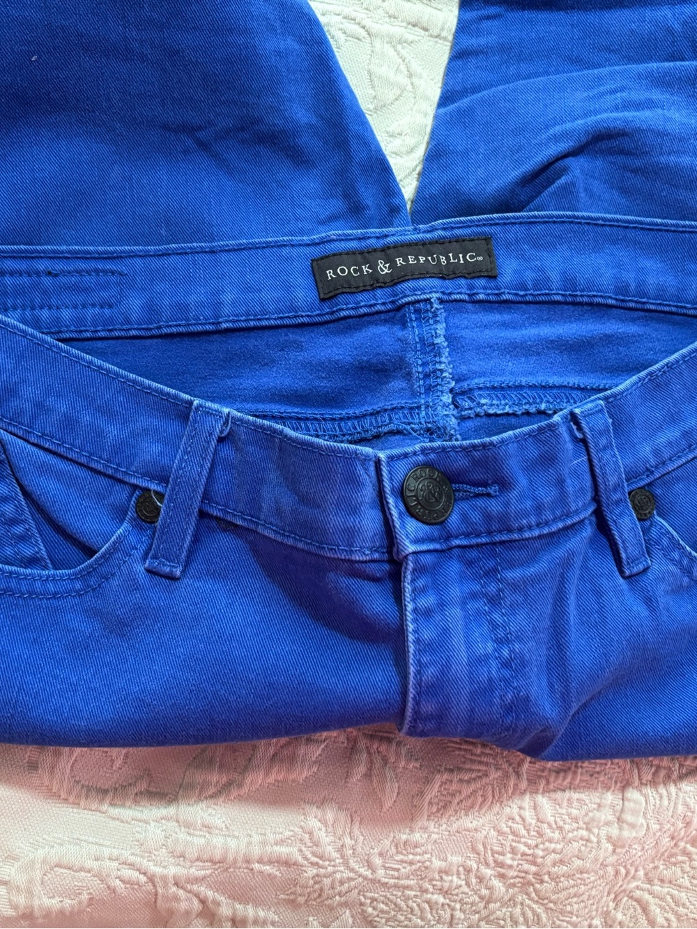 Rock & Republic Jeans Hamburg Electric Blue Slim Stretch Women’s Plus size 14 - Picture 4 of 6